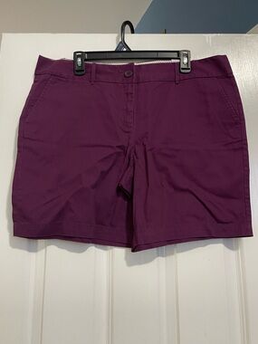 LOFT Plum Cotton Chino Shorts